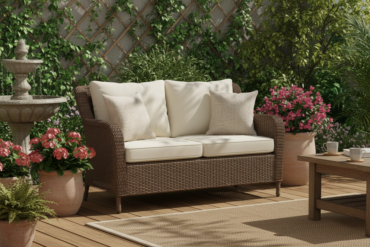 outdoor patio 2 seat loveseat