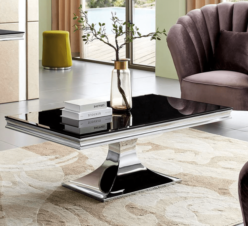 RichwayCoffee Table RW - 958CT Black Glass