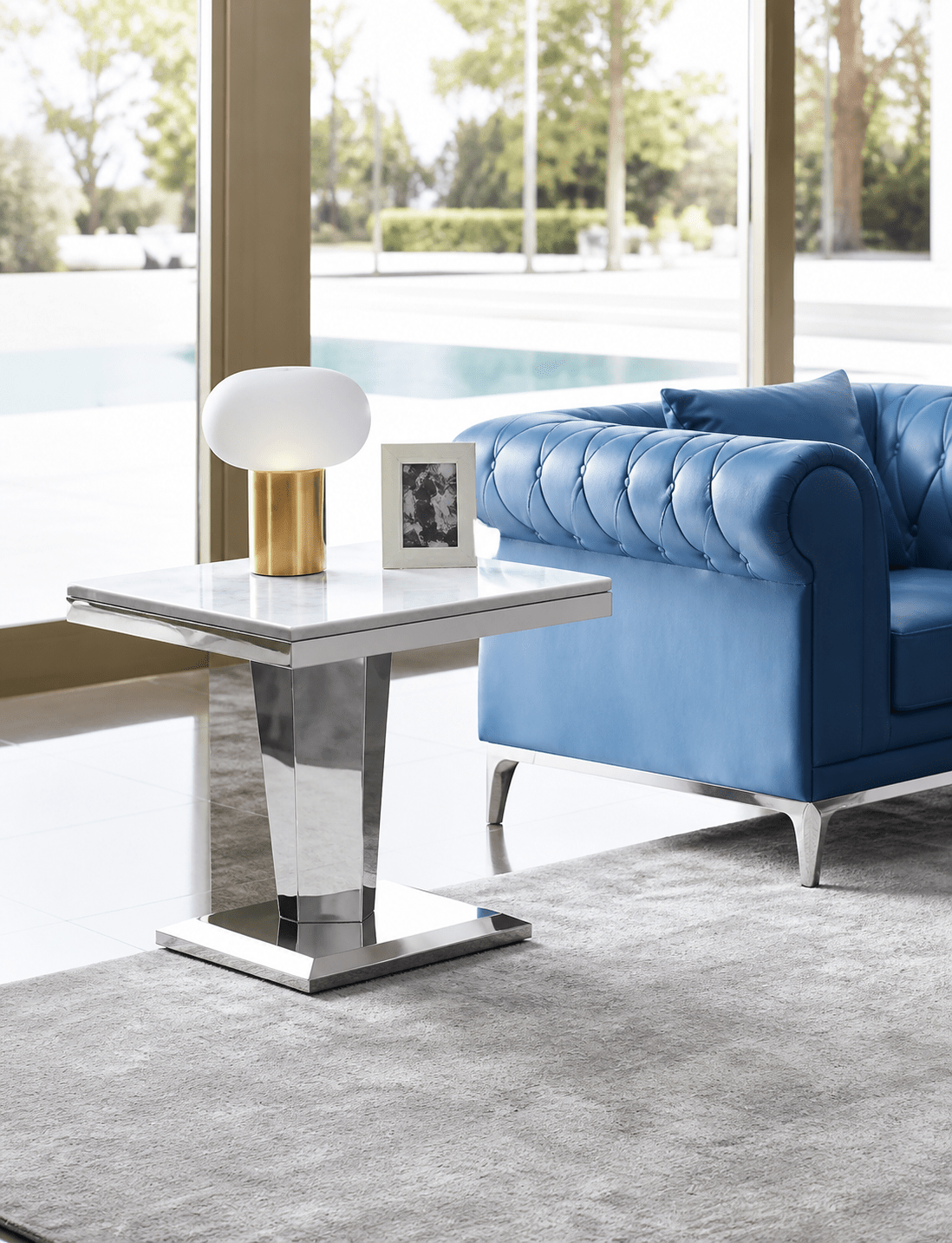 RichwayEnd Table RW - 973ET Black Glass