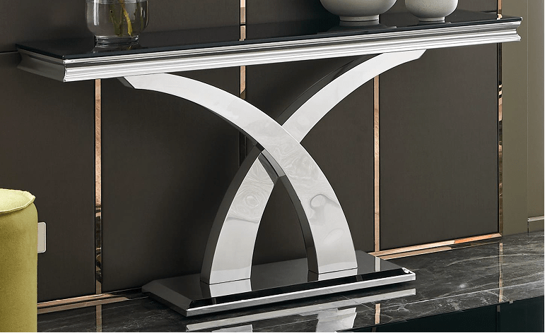 RichwayRW - 970 Black Glass Glass Console