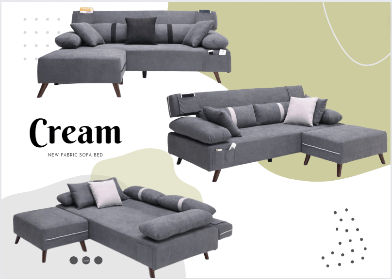 SankouSK Cream Sofabed