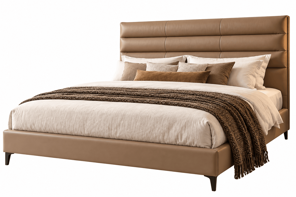 SankouSK Real Leather Headboard Bed