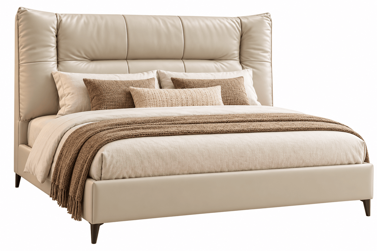 SankouSK Real Leather Headboard Bed