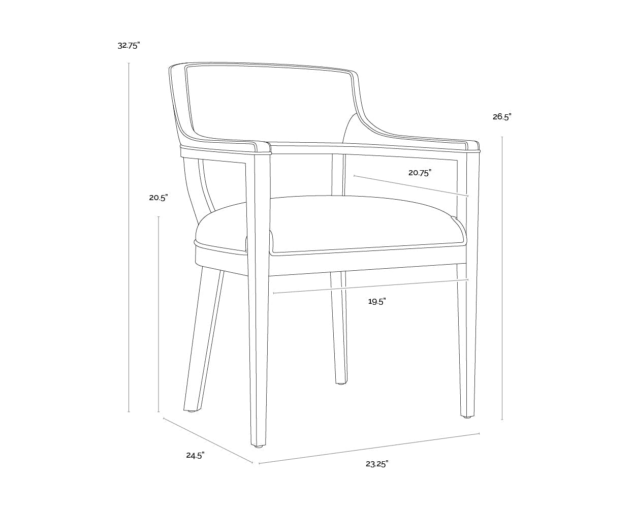 SunpanBrylea Dining Armchair - Brown