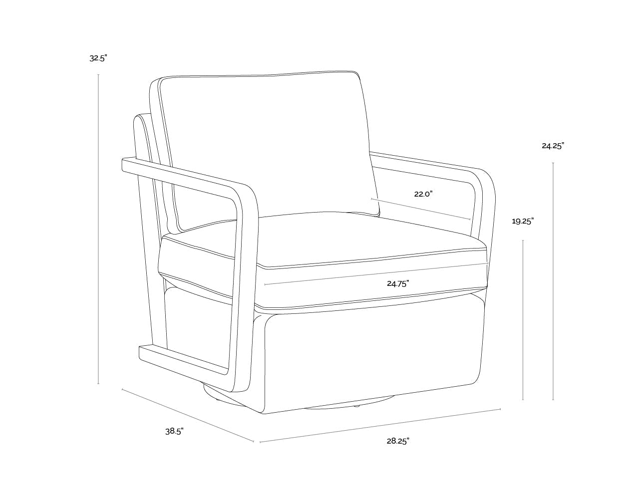 SunpanCastell Swivel Lounge Chair - Brown
