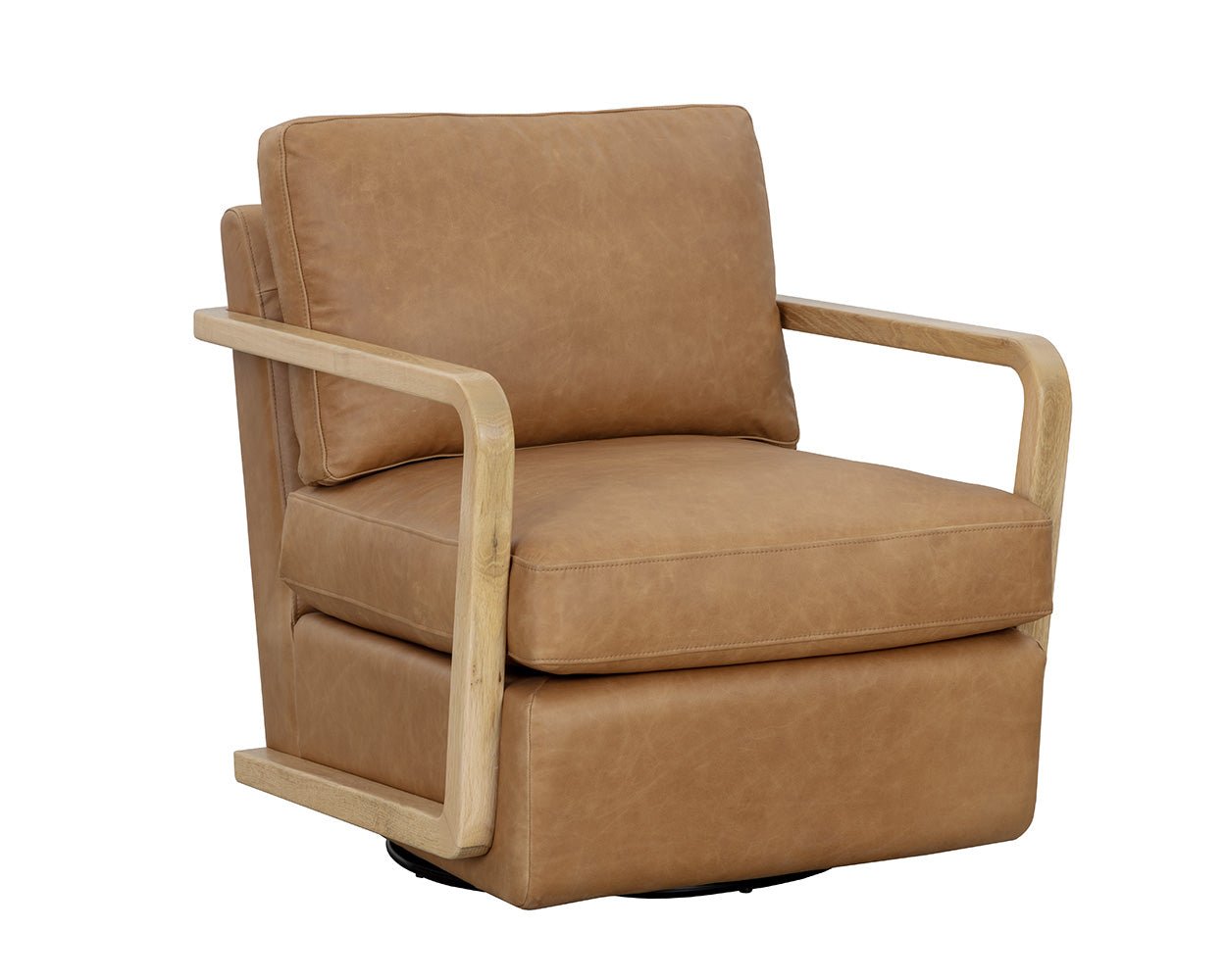SunpanCastell Swivel Lounge Chair - Rustic Oak