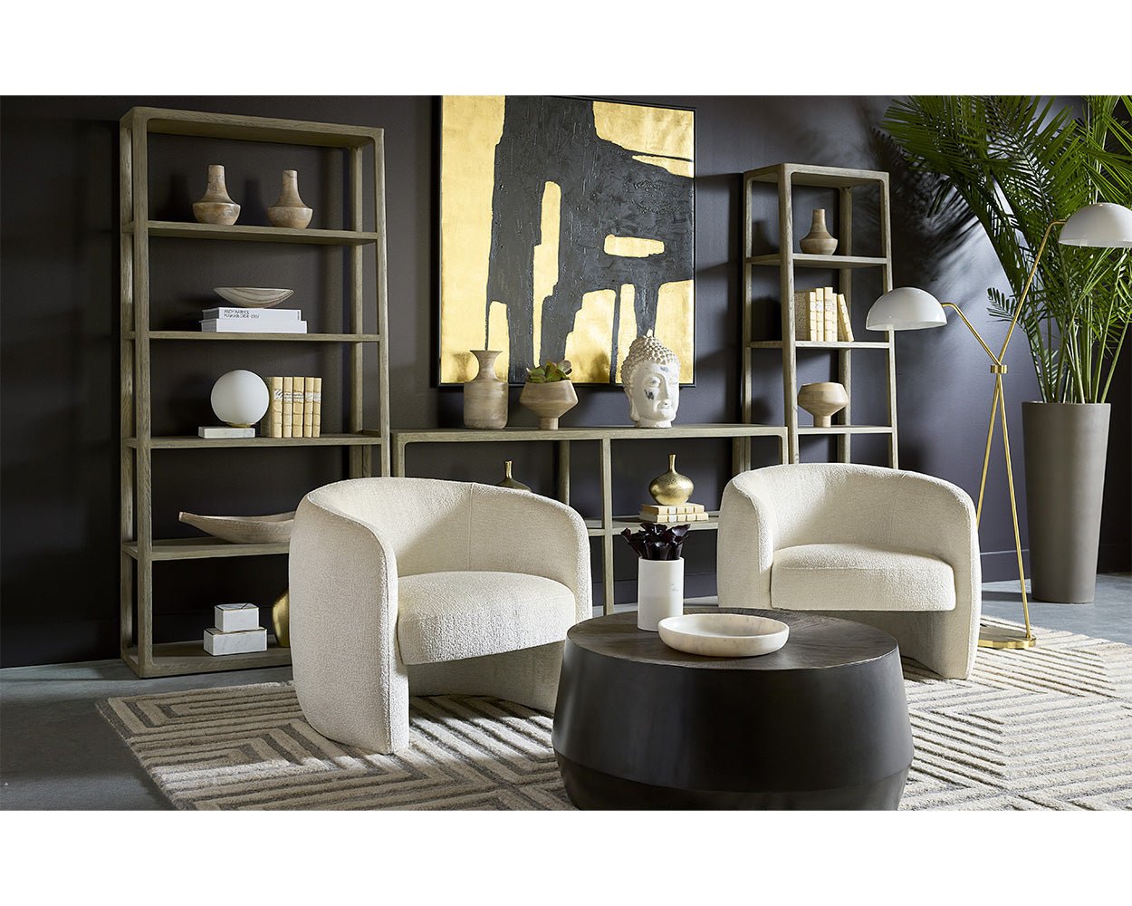 SunpanDoncaster Low Bookcase - Smoke Grey