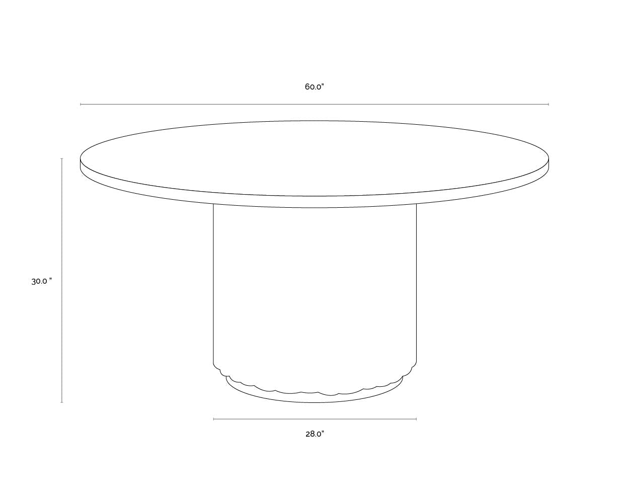 SunpanRiviera Dining Table - 60" - Round