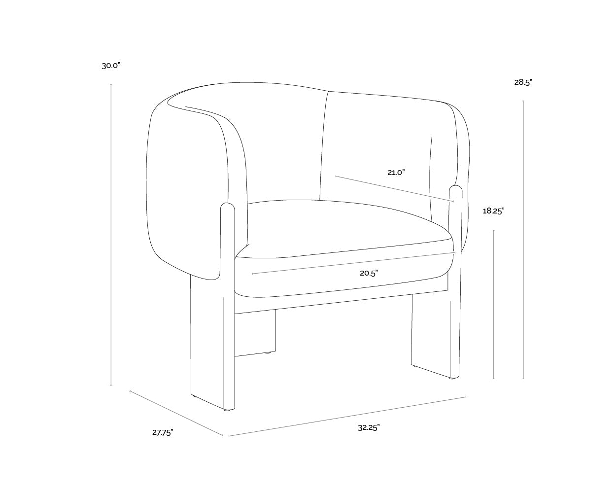 SunpanTrine Lounge Chair - Rustic Oak