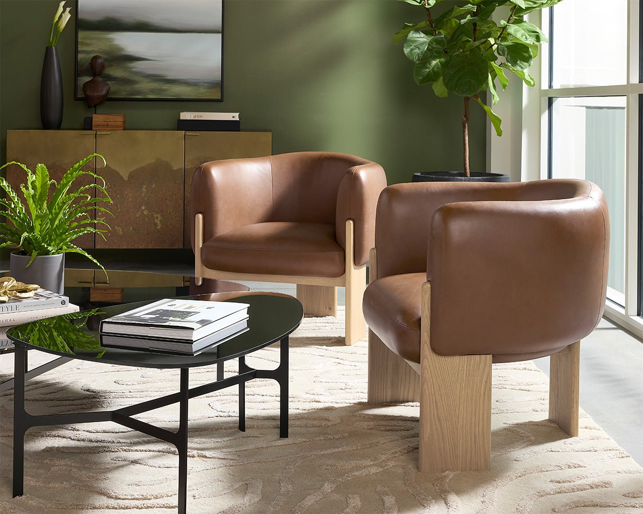 SunpanTrine Lounge Chair - Rustic Oak