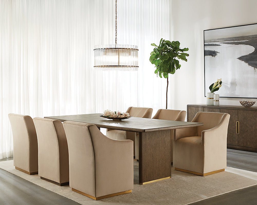 SunpanZane Wheeled Dining Armchair