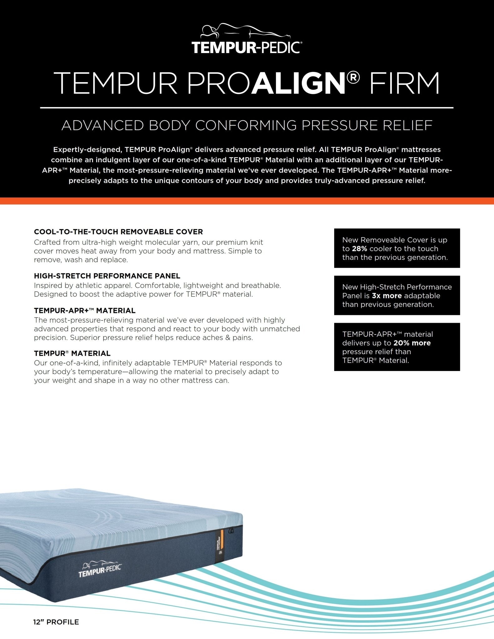 Tempur - PedicTempur - Pedic Mattress Toronto, TEMPUR - PEDIC Tempur - ProAlign™ Firm 2.0 Memory Foam Mattress