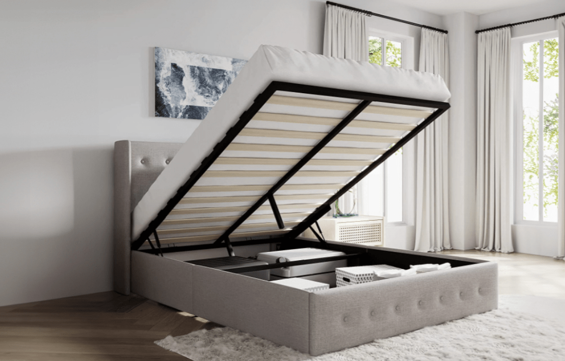 TitusT2162 platform bed with hydraulic lift storage