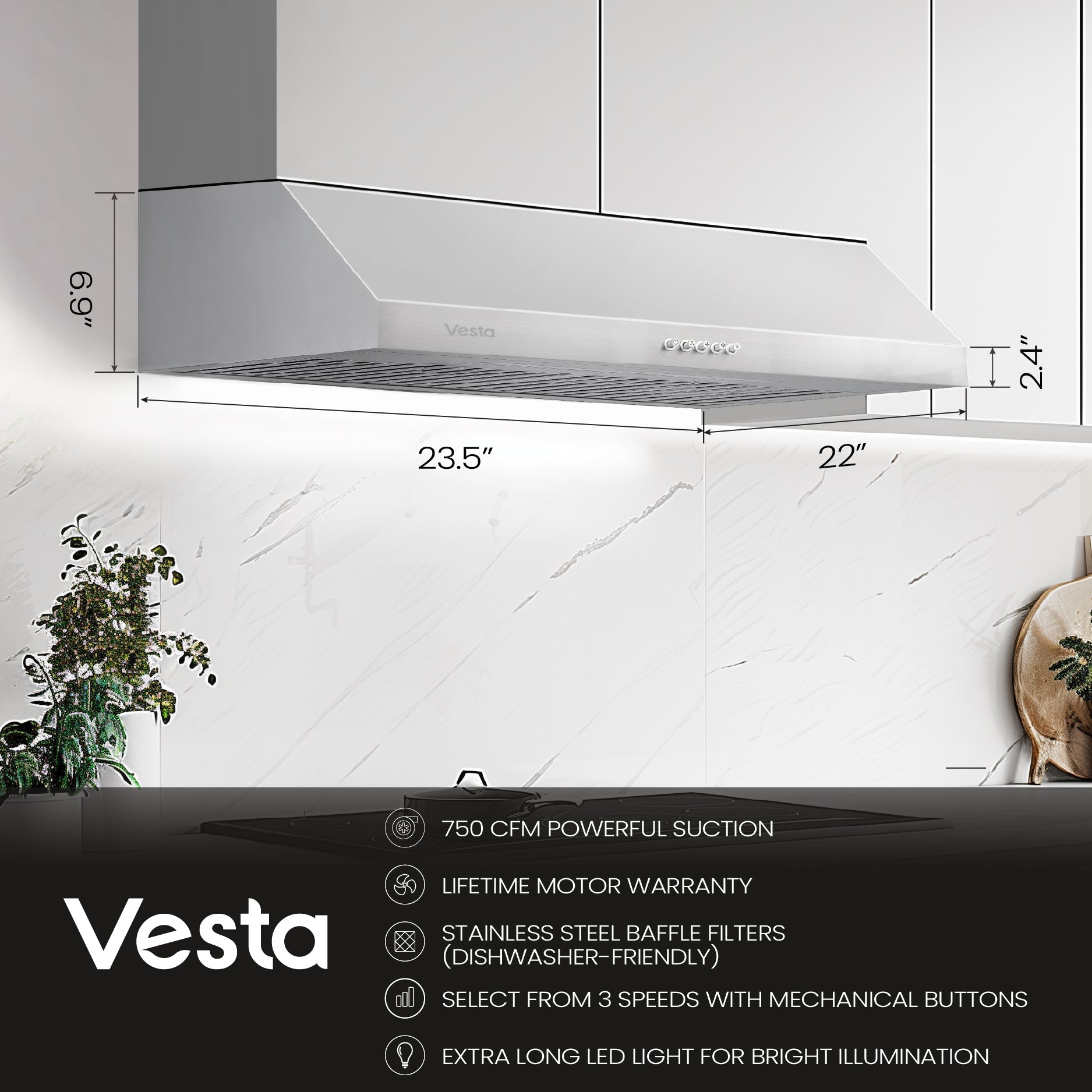 VestaChicago 24" | Silver