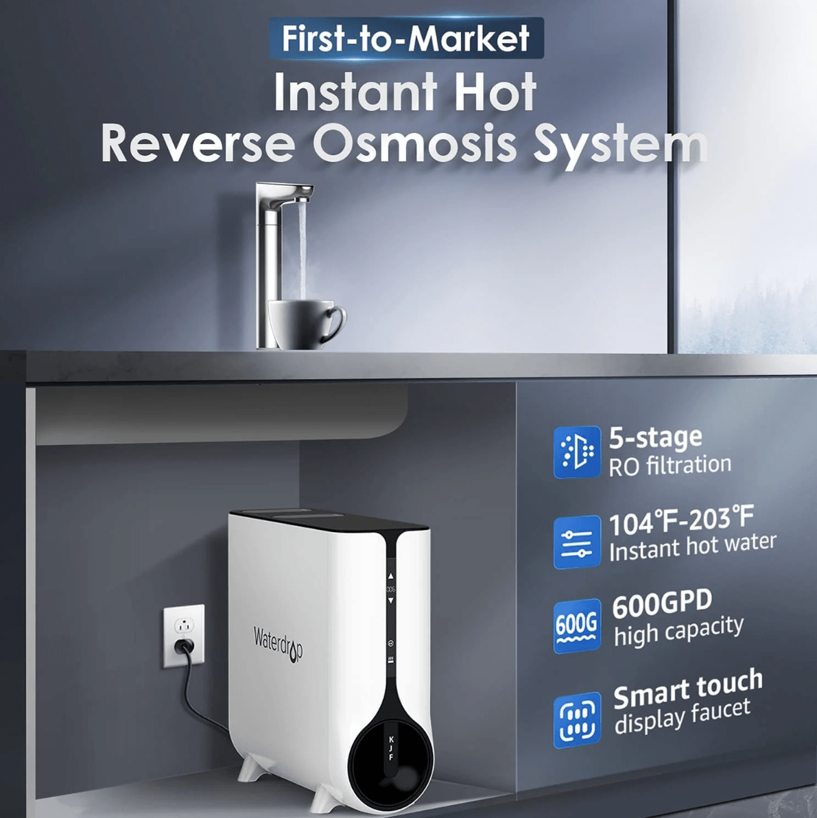 WatedropReverse Osmosis Instant Hot Water Dispenser System - Waterdrop K6