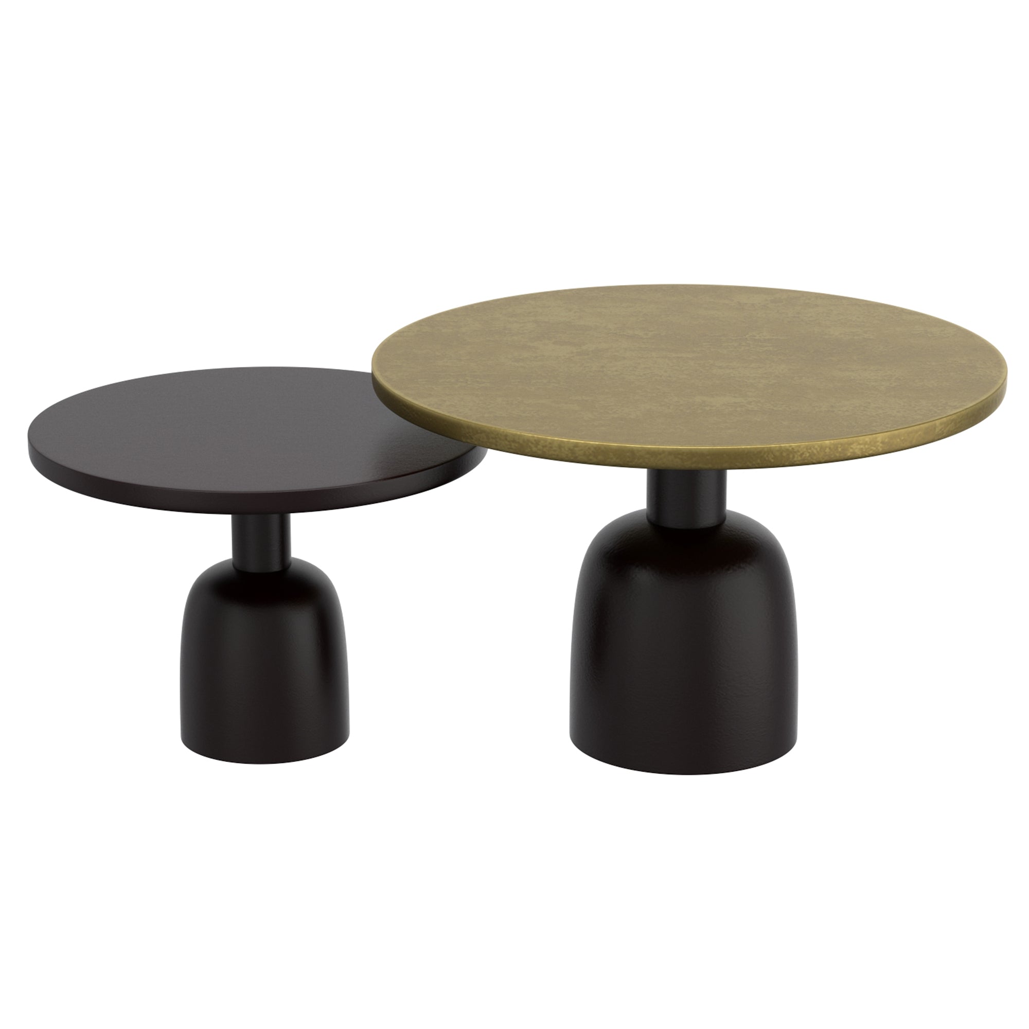 WorldwideADIRA - 2PC COFFEE TABLE - ANTIQUE GOLD_BLACK
