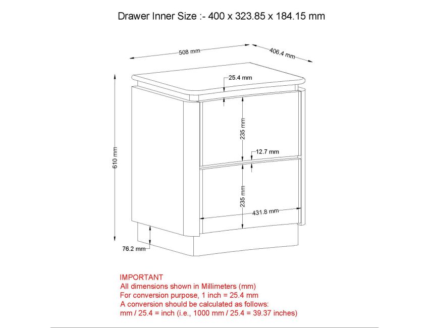 WorldwideAkhila 2 Drawer Accent Table