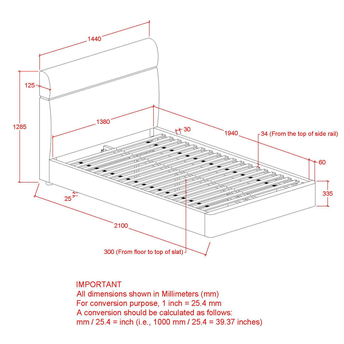 WorldwideAniza Platform Bed with Drawer in Brown
