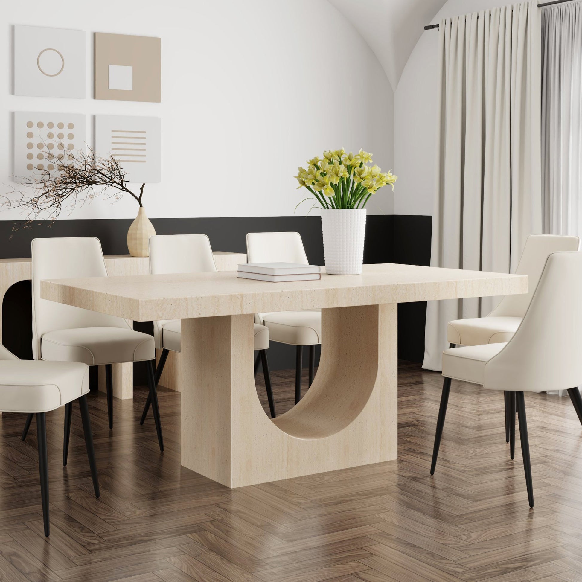 WorldwideAURELIA - DINING TBL - TRAVERTINE