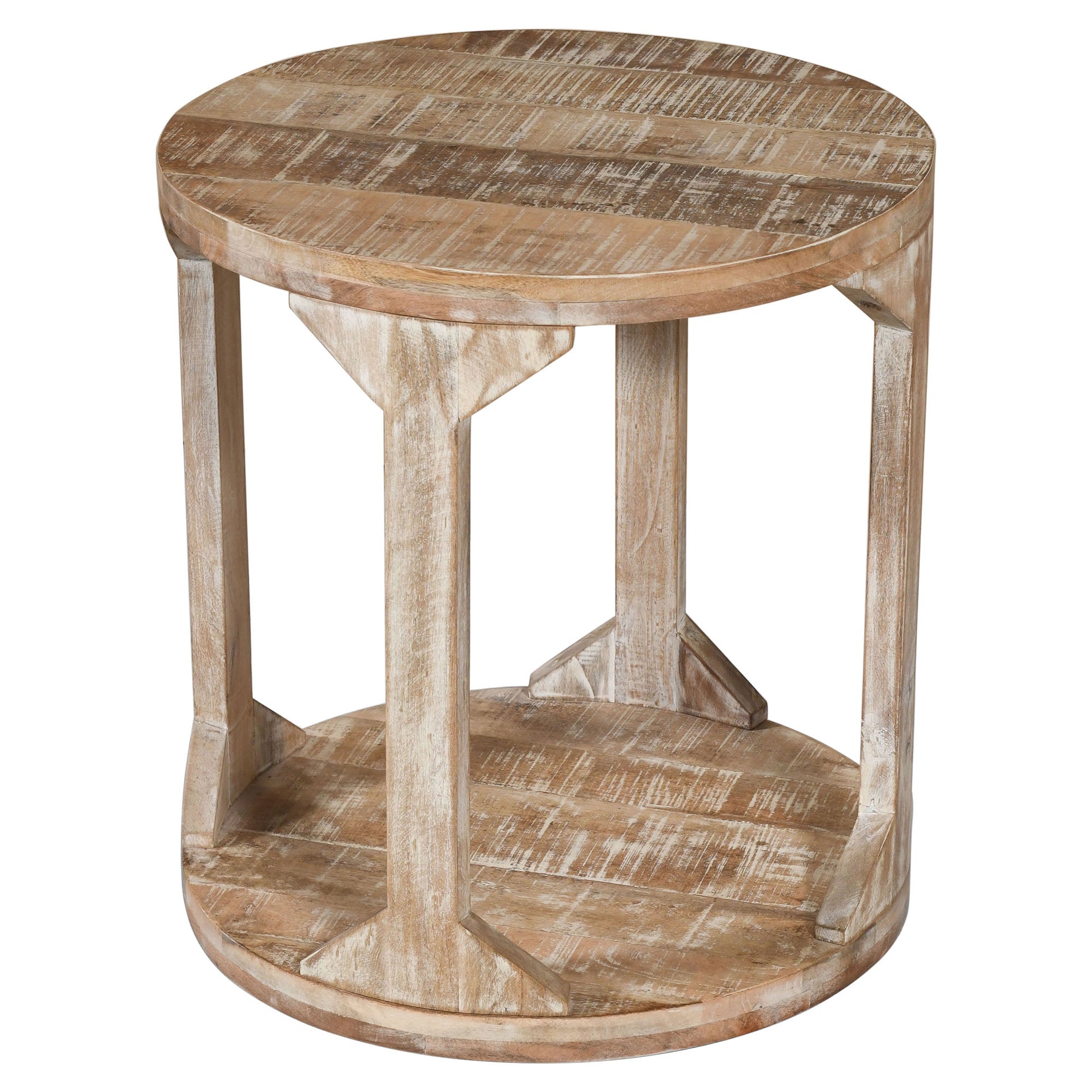 WorldwideAVNI - ACCENT TABLE - DISTRESSED NATURAL