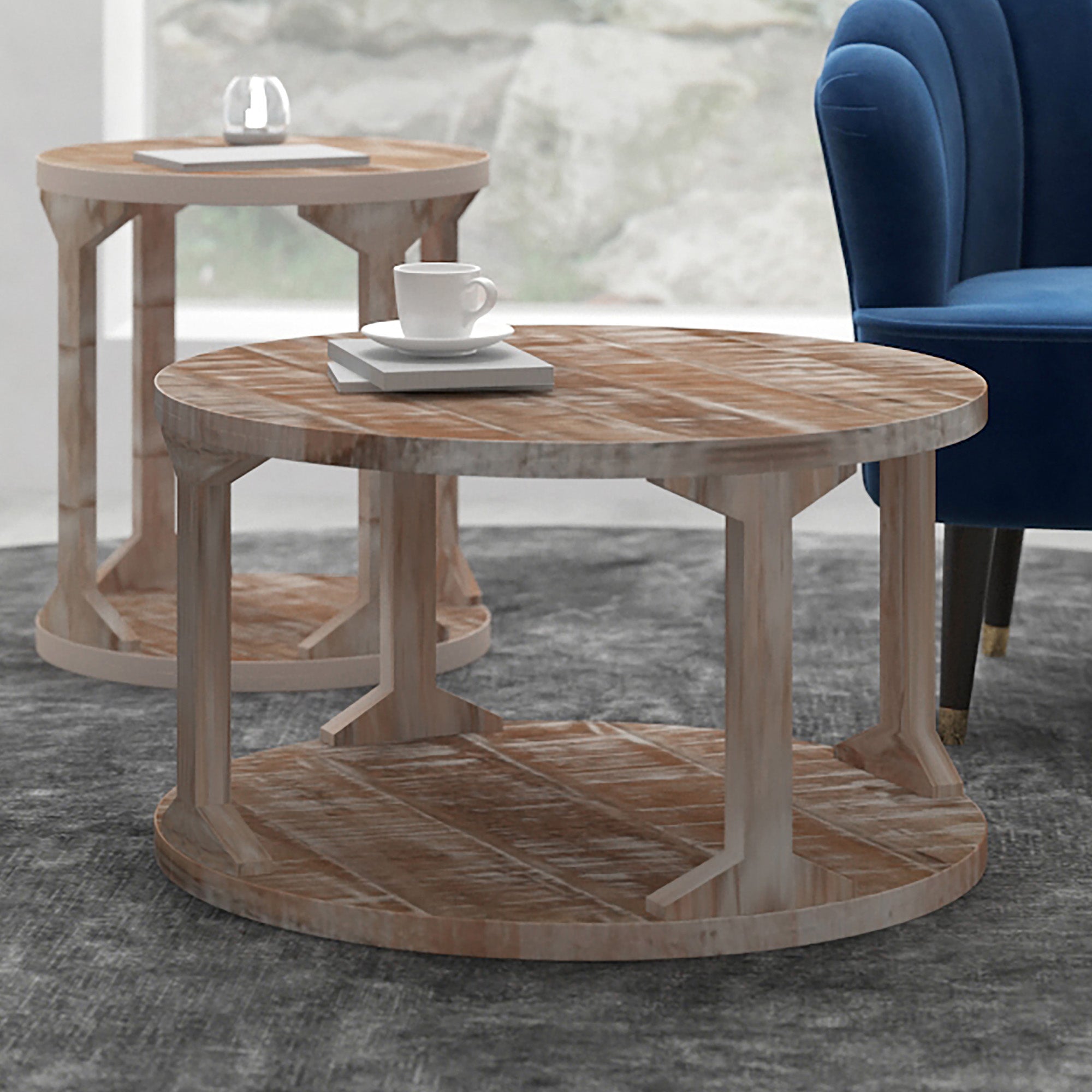 WorldwideAVNI - COFFEE TABLE - DISTRESSED NATURAL