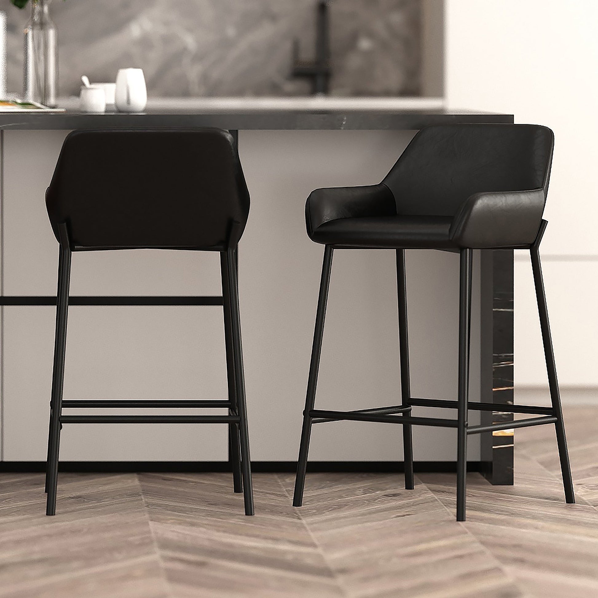 WorldwideBAILY - 26'' COUNTER STOOL - BLACK PU