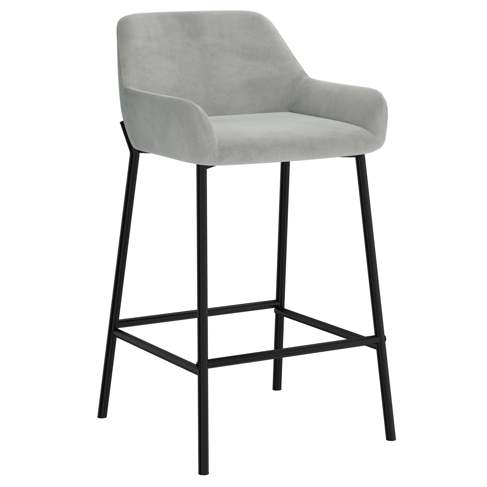 WorldwideBAILY - 26'' COUNTER STOOL - GREY VELVET
