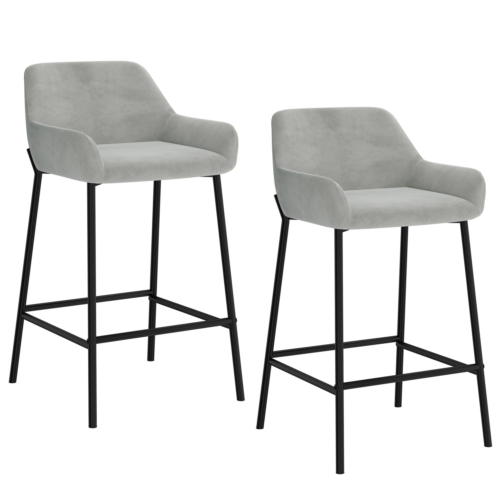 WorldwideBAILY - 26'' COUNTER STOOL - GREY VELVET