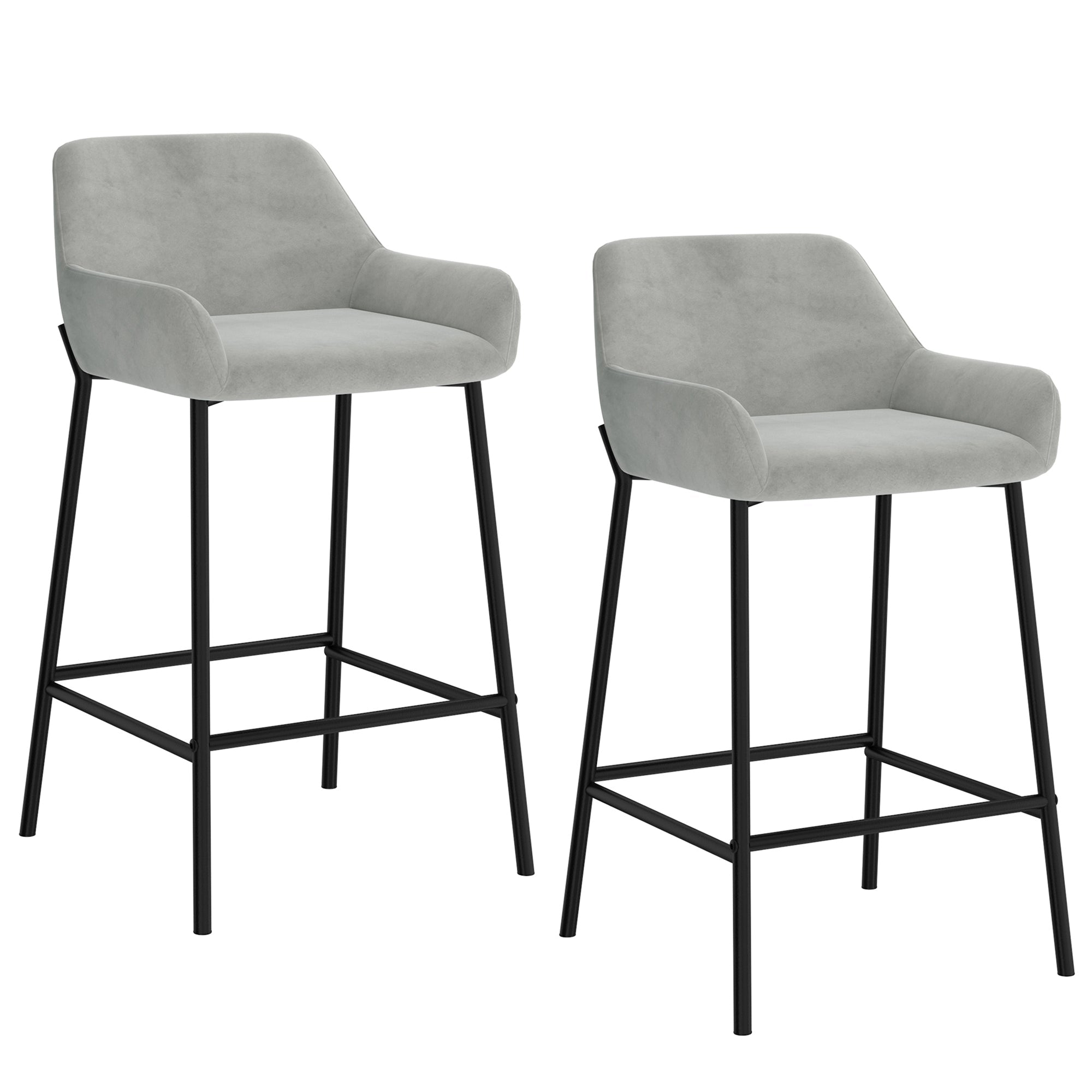 WorldwideBAILY - 26'' COUNTER STOOL - GREY VELVET