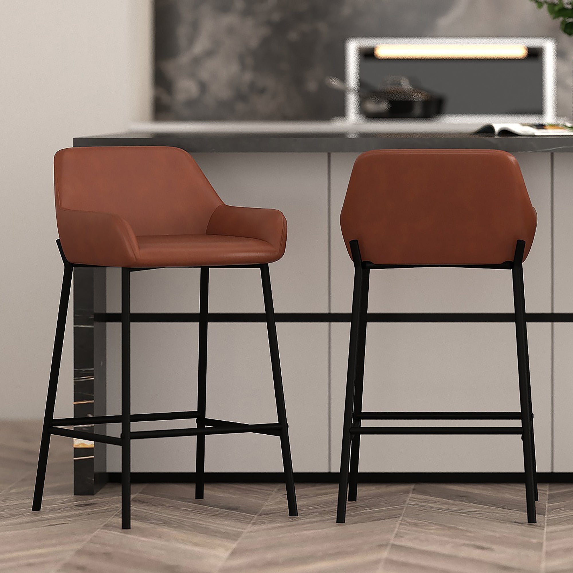 WorldwideBAILY - 26'' COUNTER STOOL - SADDLE PU