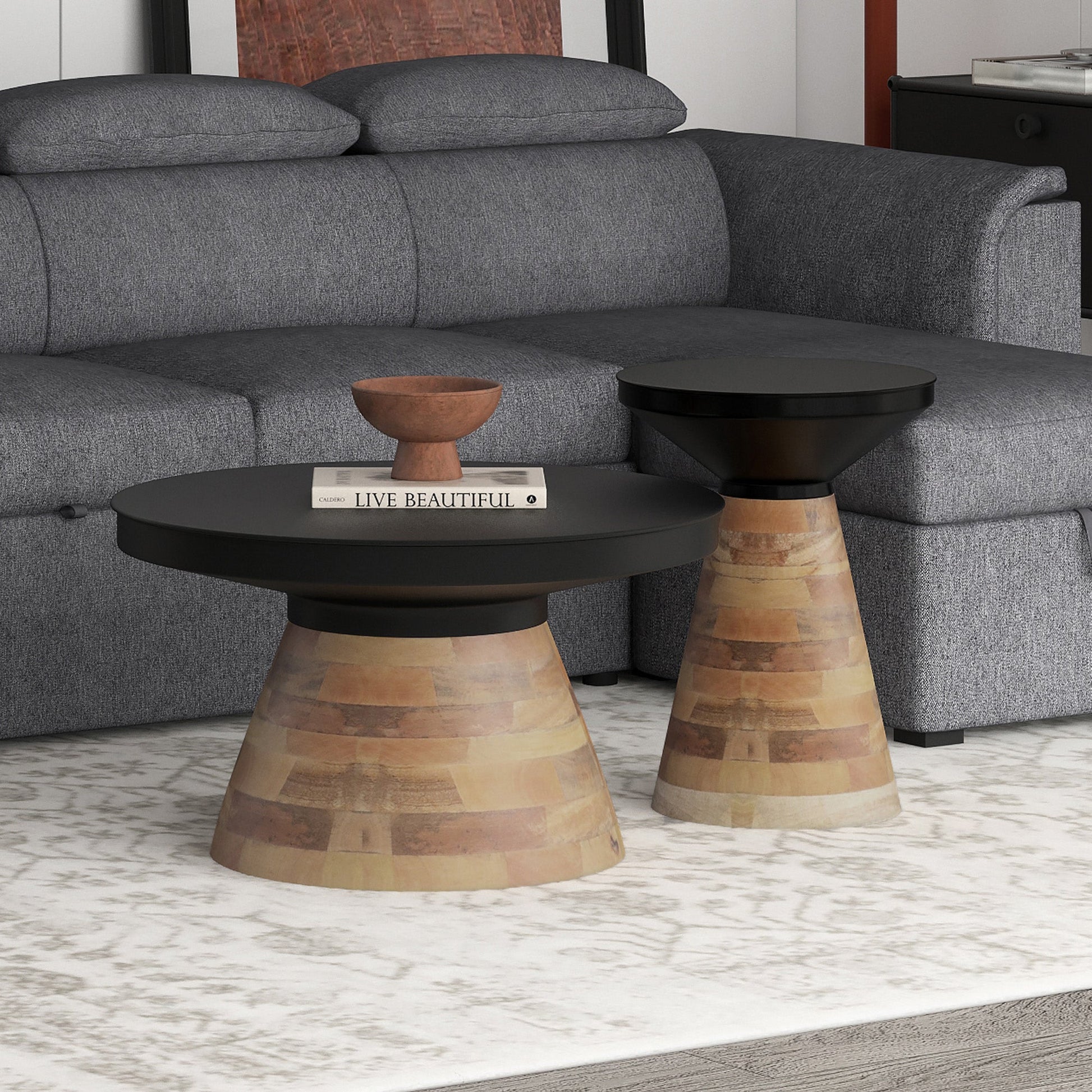 WorldwideBODEN - 2PC COFFEE TABLE SET - BLACK