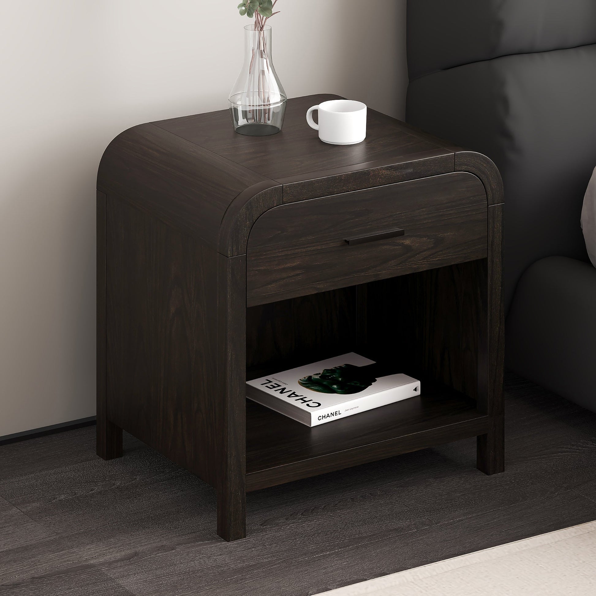 WorldwideBOWMAN - 1 DRWR ACCENT TABLE - DARK WALNUT