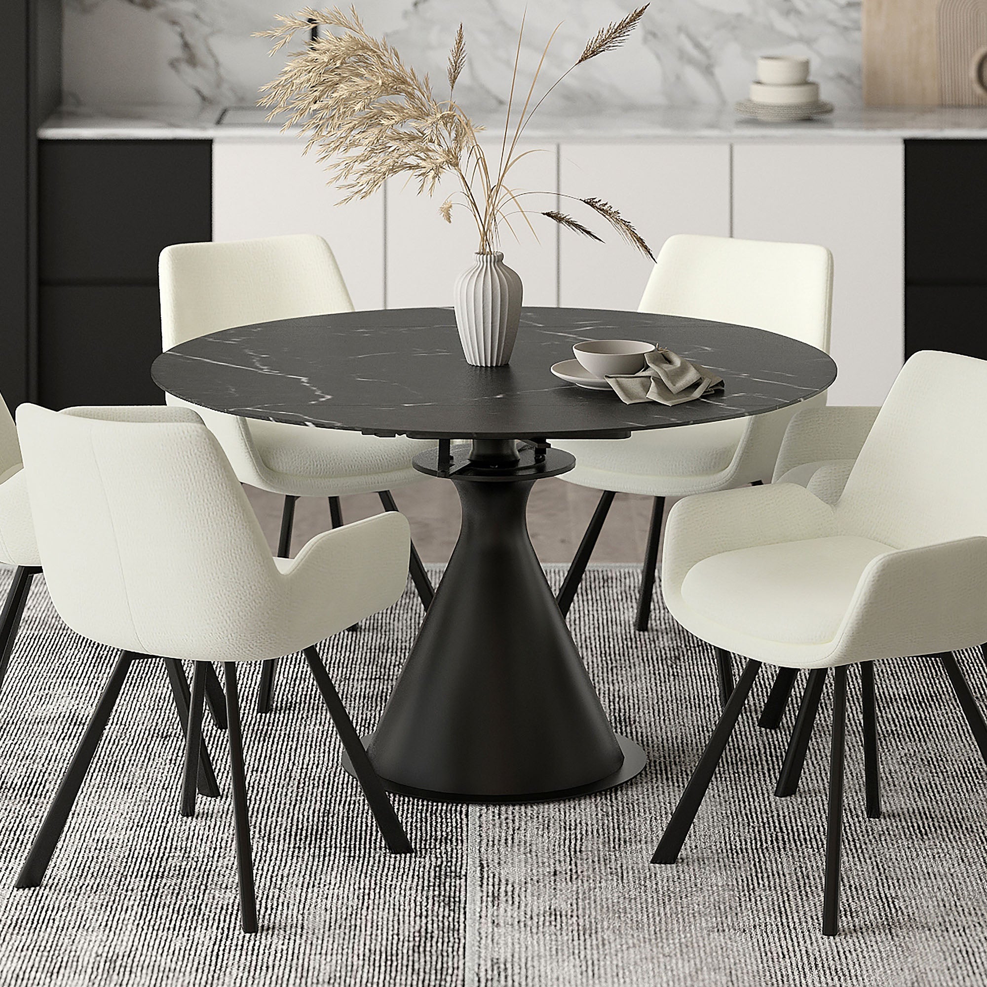 WorldwideCALISTO - EXTENSION DINING TABLE - BLACK