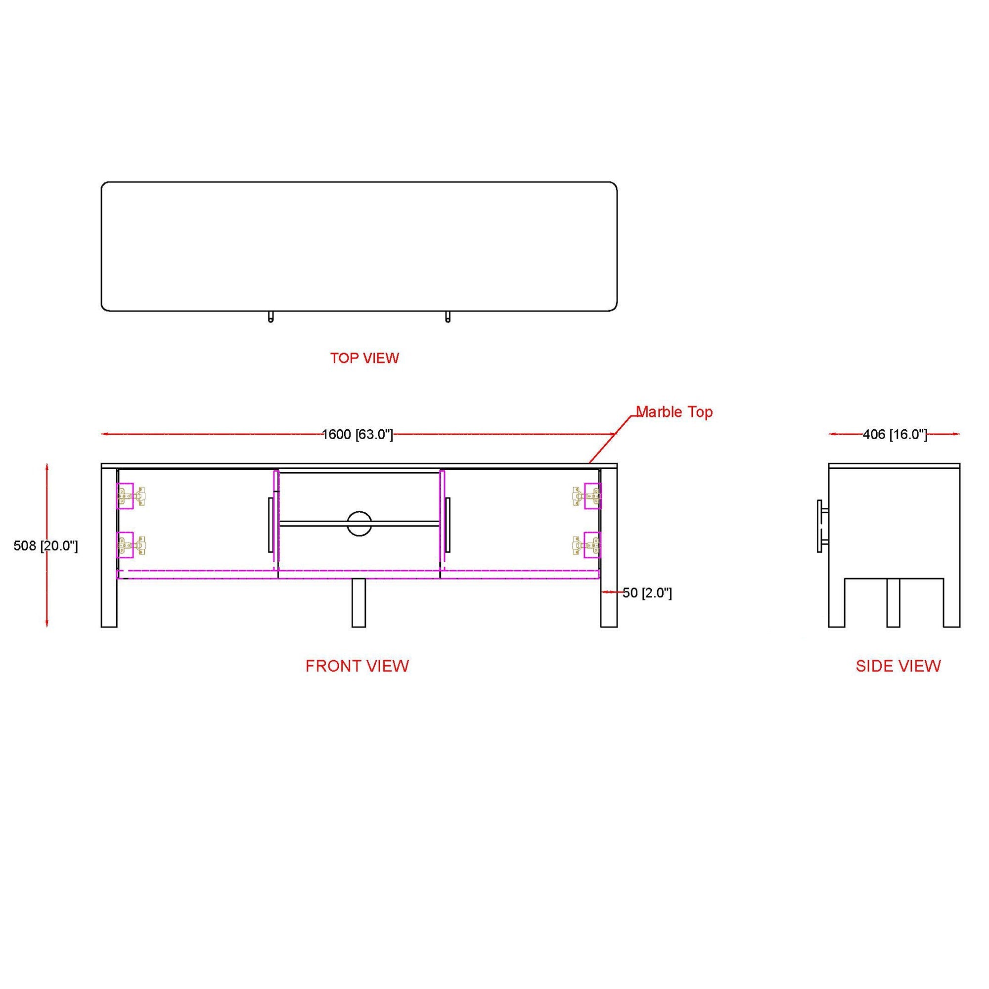 WorldwideCAMDEN - MEDIA CABINET - BLACK