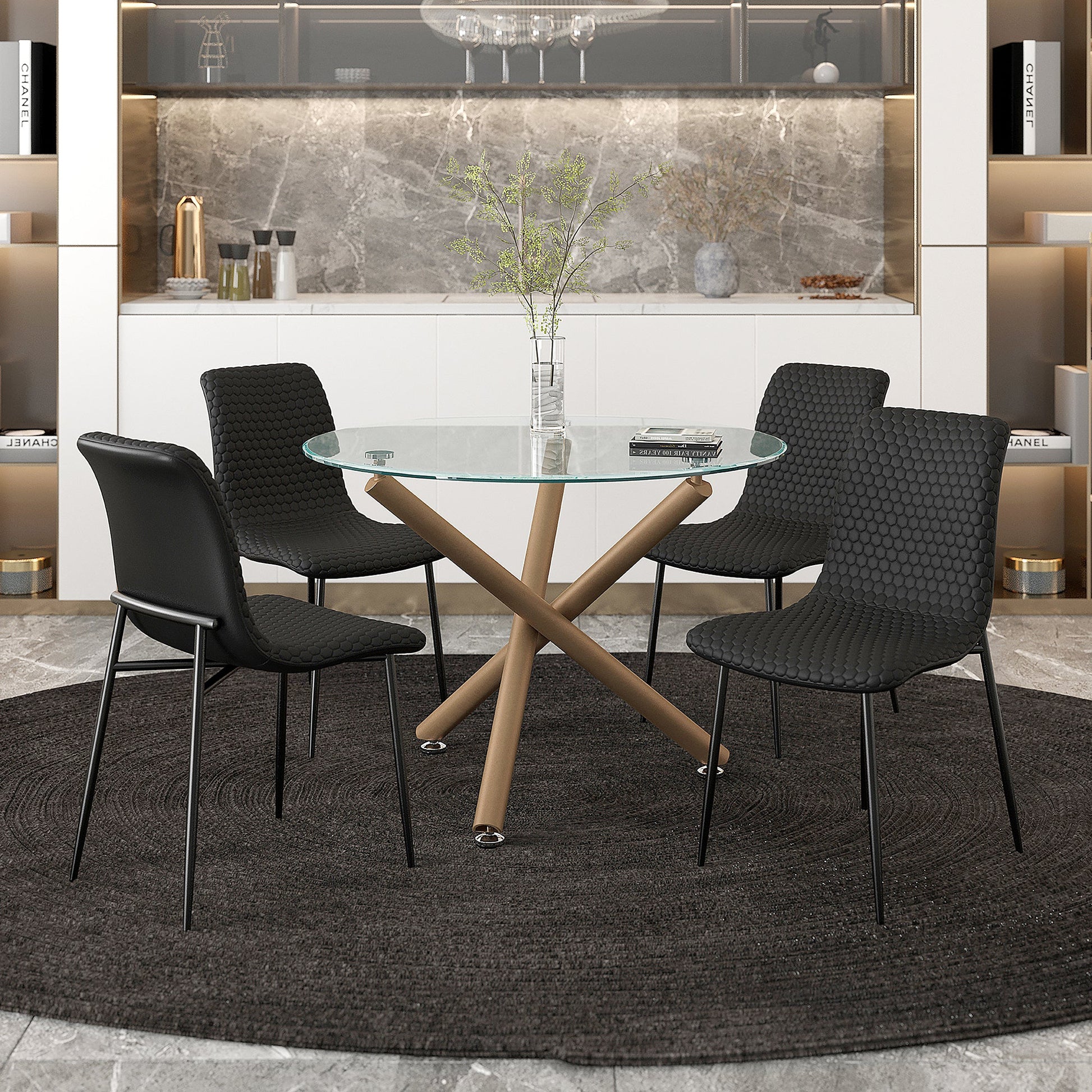 WorldwideCARMILLA_BRIXX BLK - 5PC DINING SET
