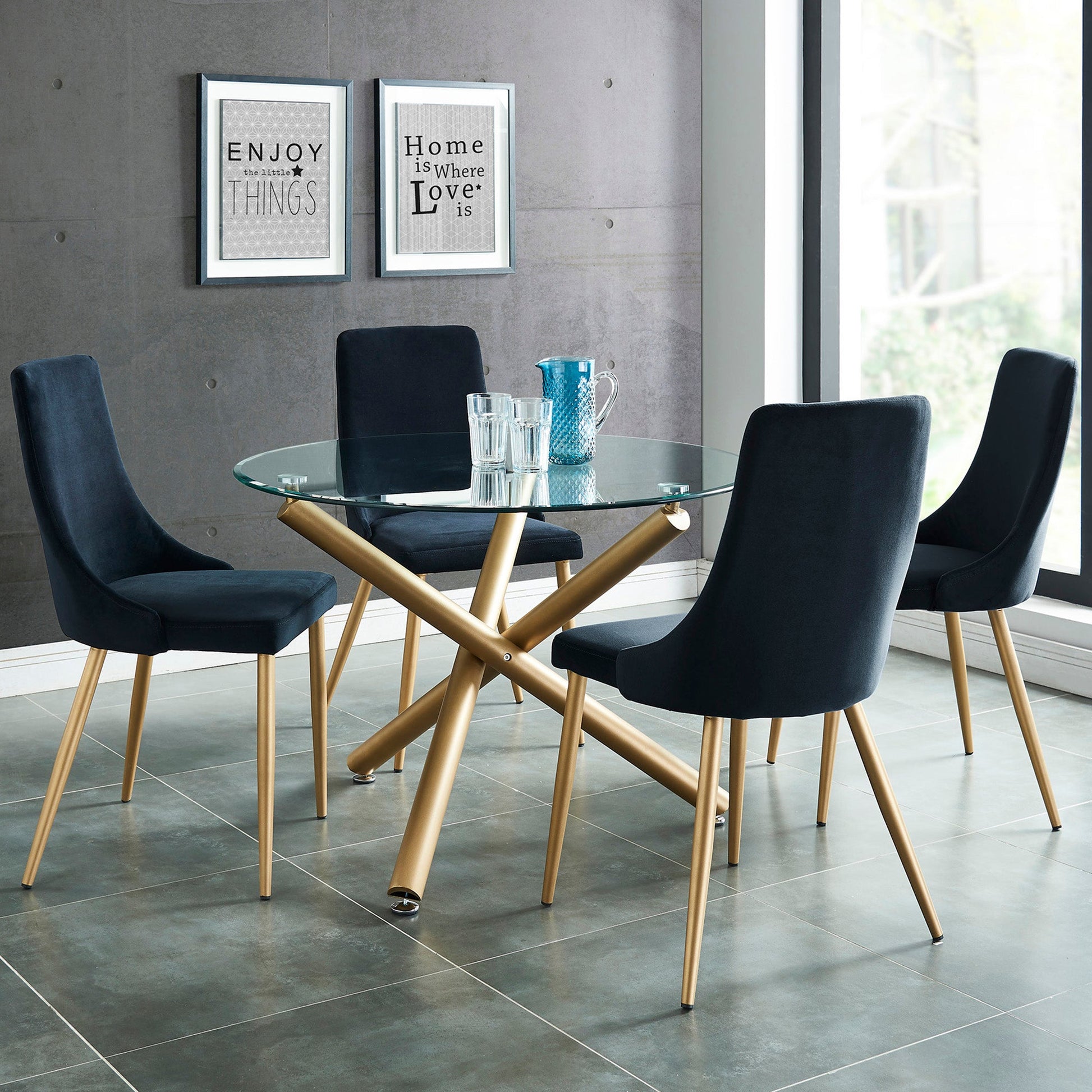 WorldwideCARMILLA DINING 5PC SET - CHAIR BLACK