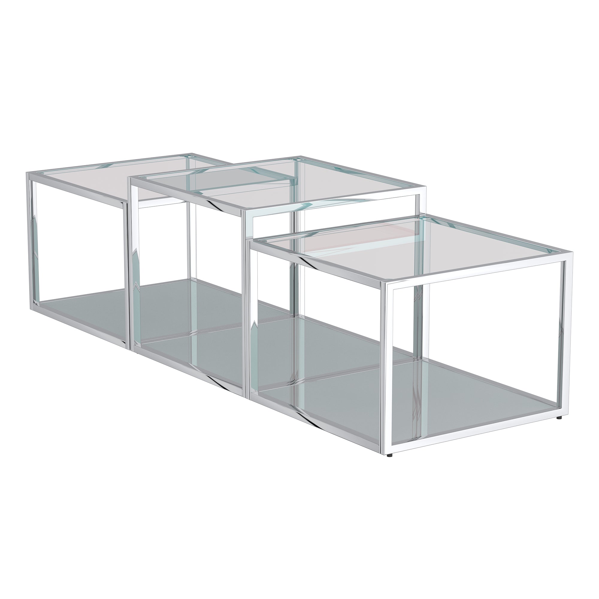 WorldwideCASINI - 3PC MULTI TIER TABLE - SILVER
