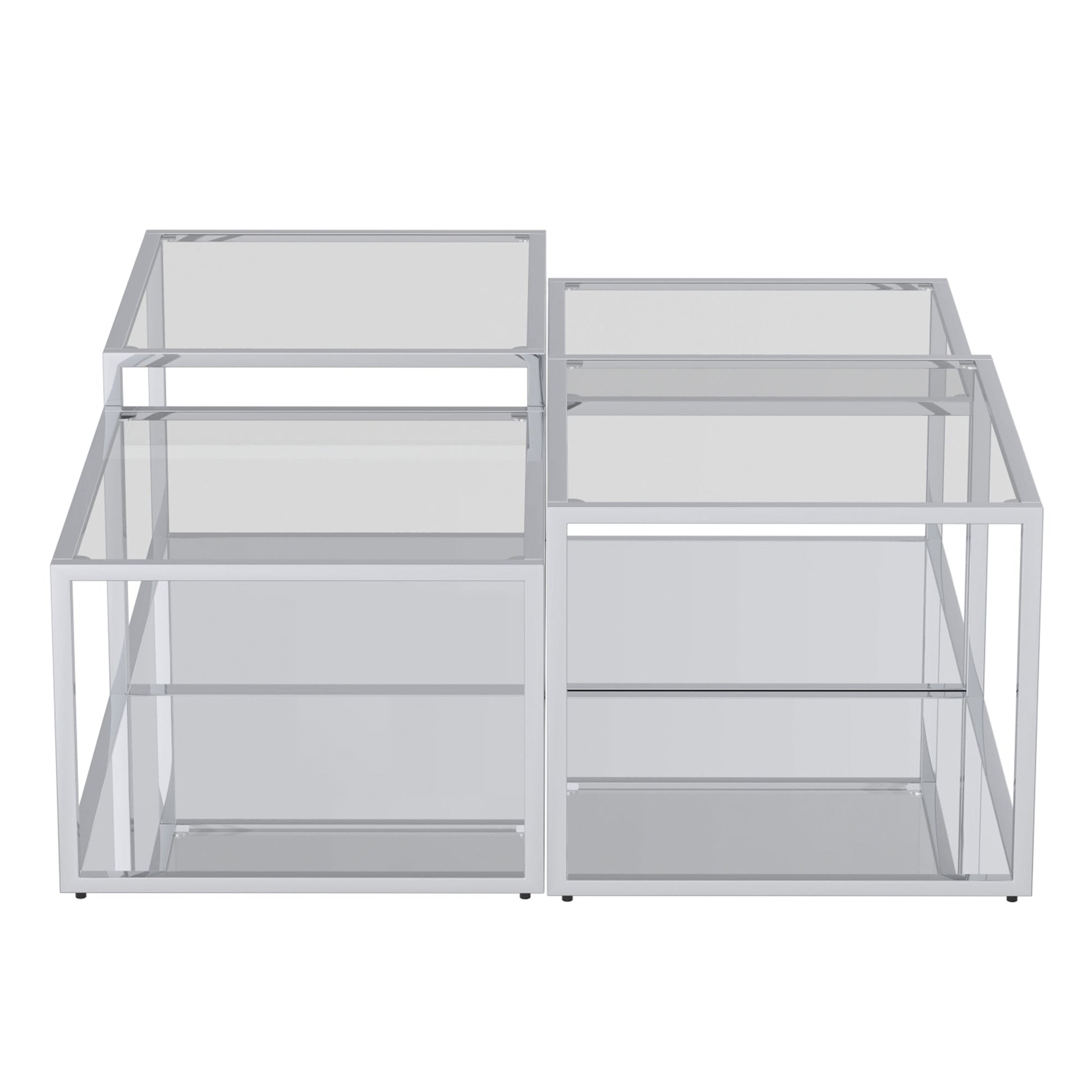 WorldwideCASINI - 4PC MULTI TIER TABLE - SILVER