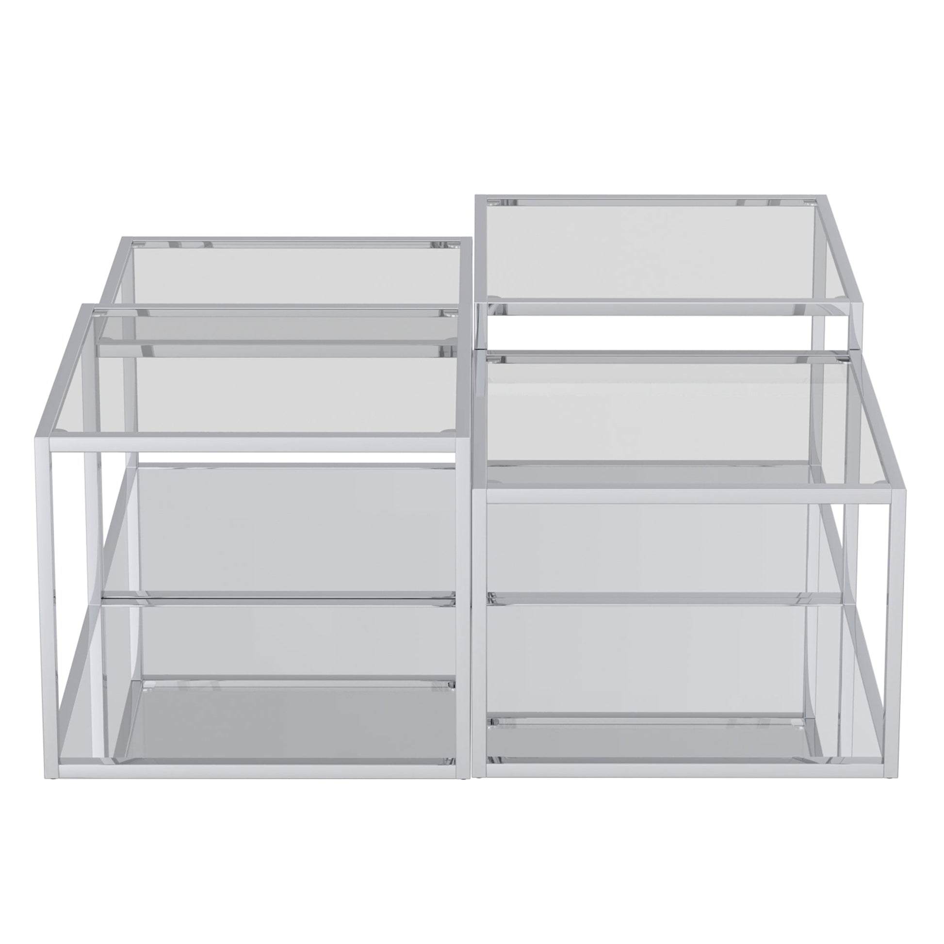 WorldwideCASINI - 4PC MULTI TIER TABLE - SILVER