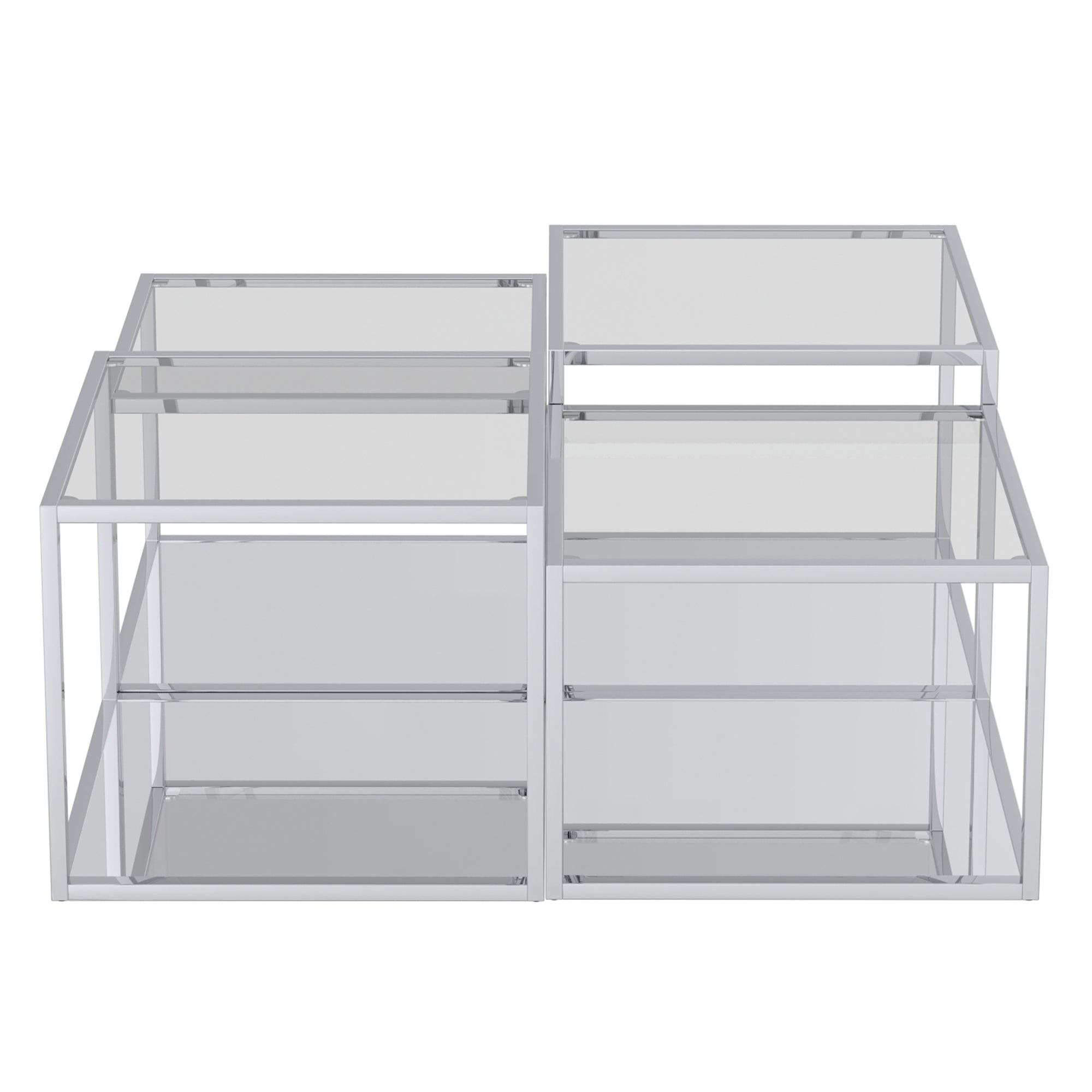 WorldwideCASINI - 4PC MULTI TIER TABLE - SILVER