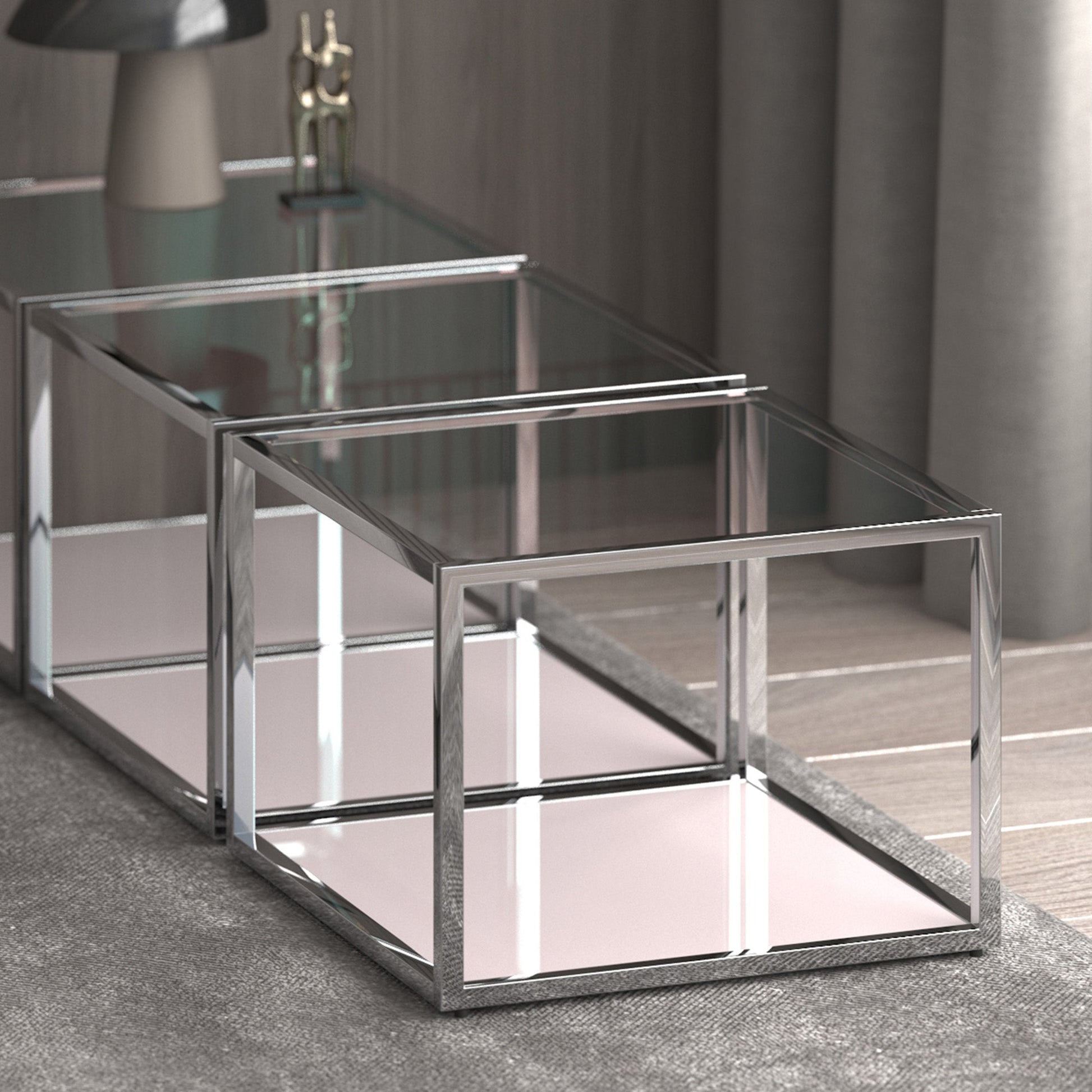 WorldwideCASINI - COFFEE TABLE LARGE - SILVER