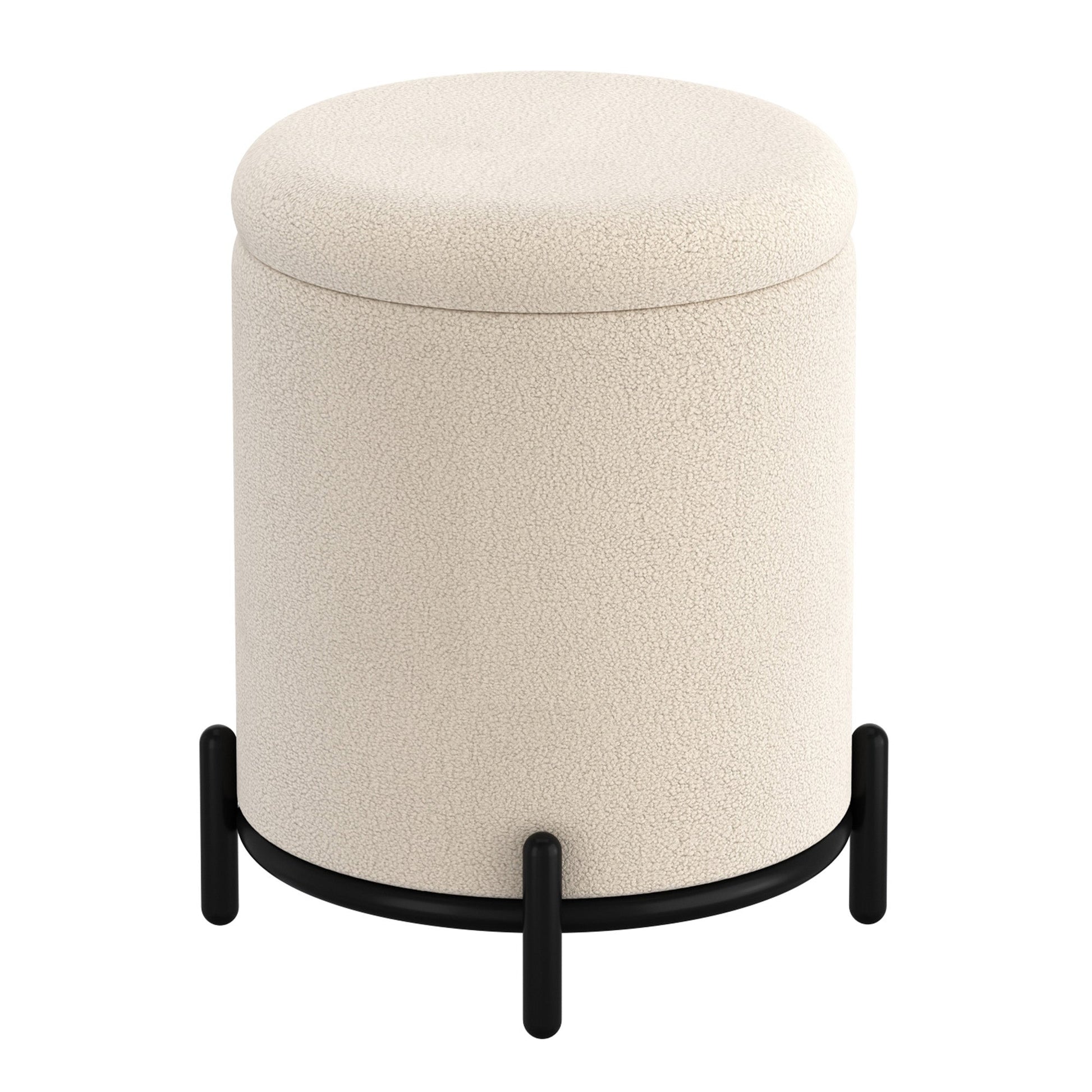WorldwideCASTOR - STORAGE OTTOMAN - CREAM