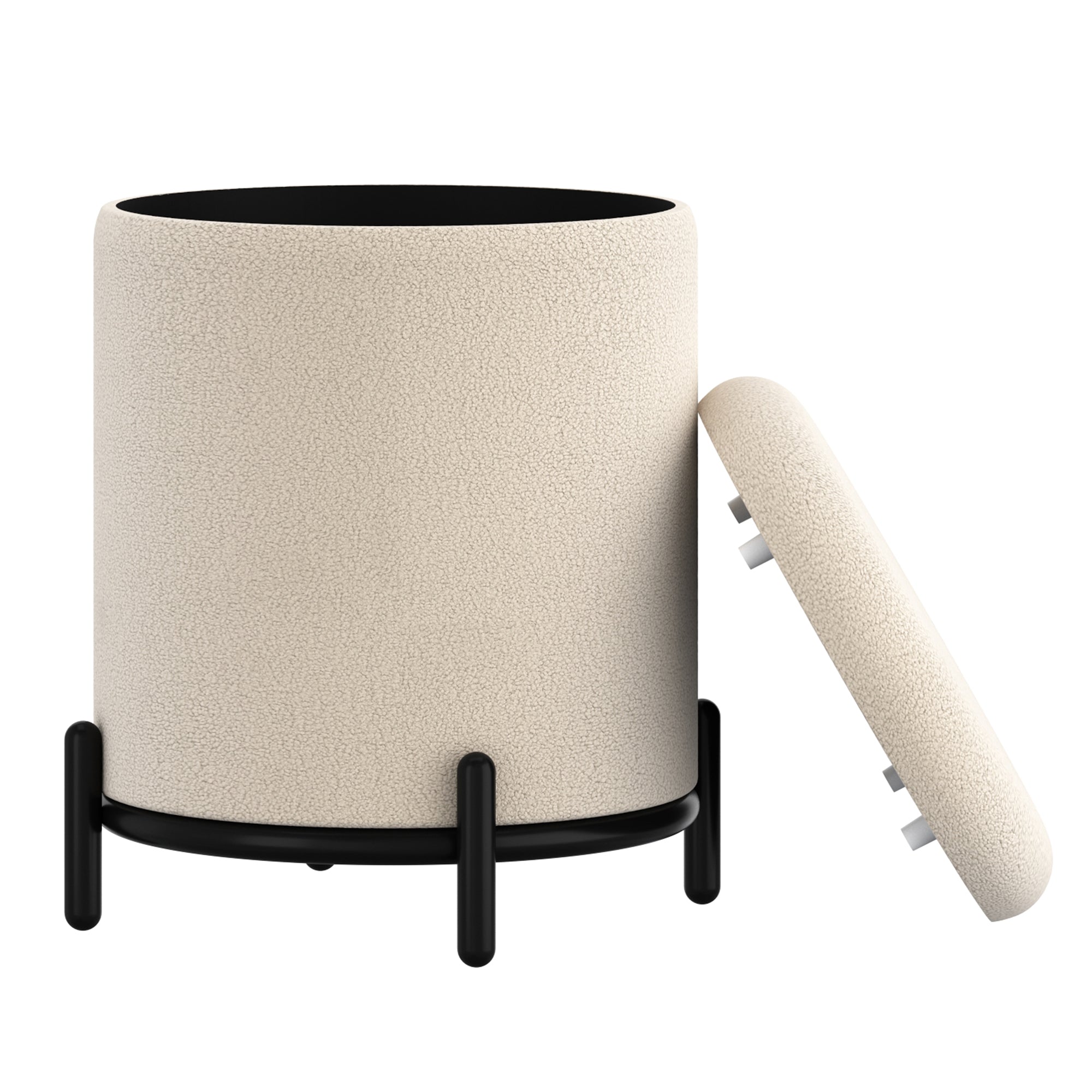 WorldwideCASTOR - STORAGE OTTOMAN - CREAM