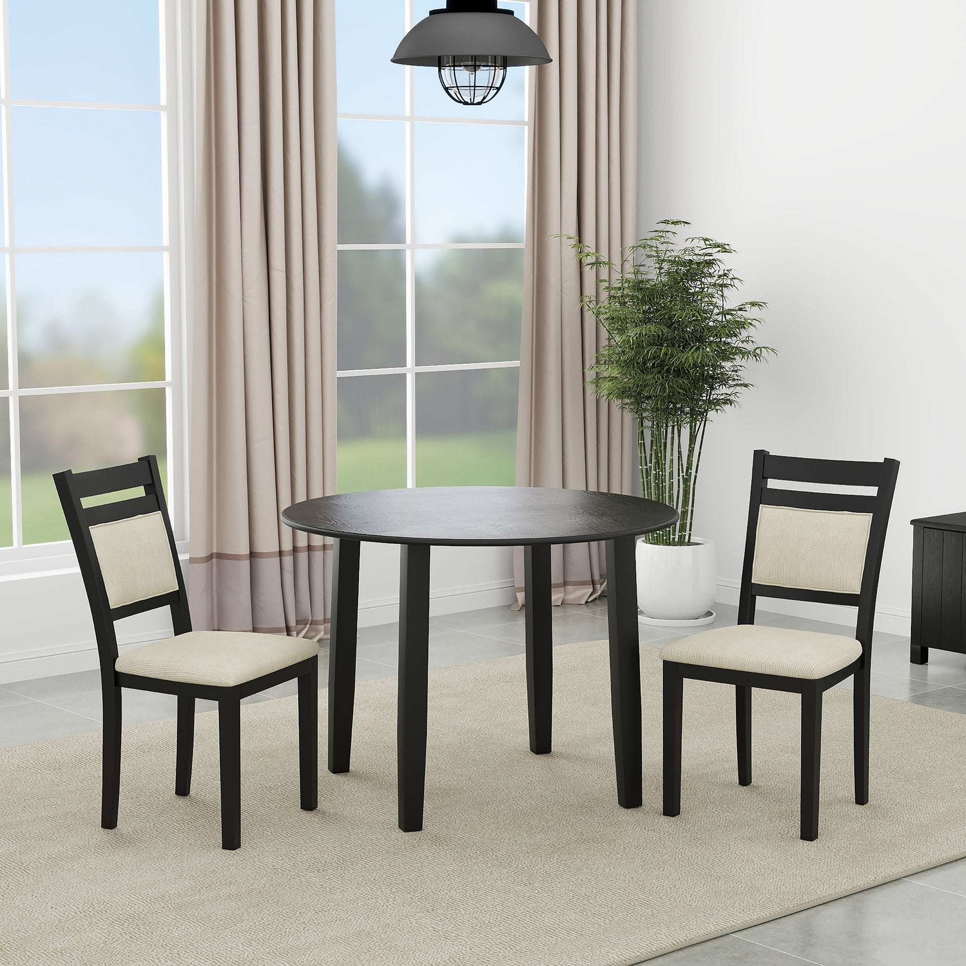 WorldwideCONRAD - 3PC DINING SET - BLACK