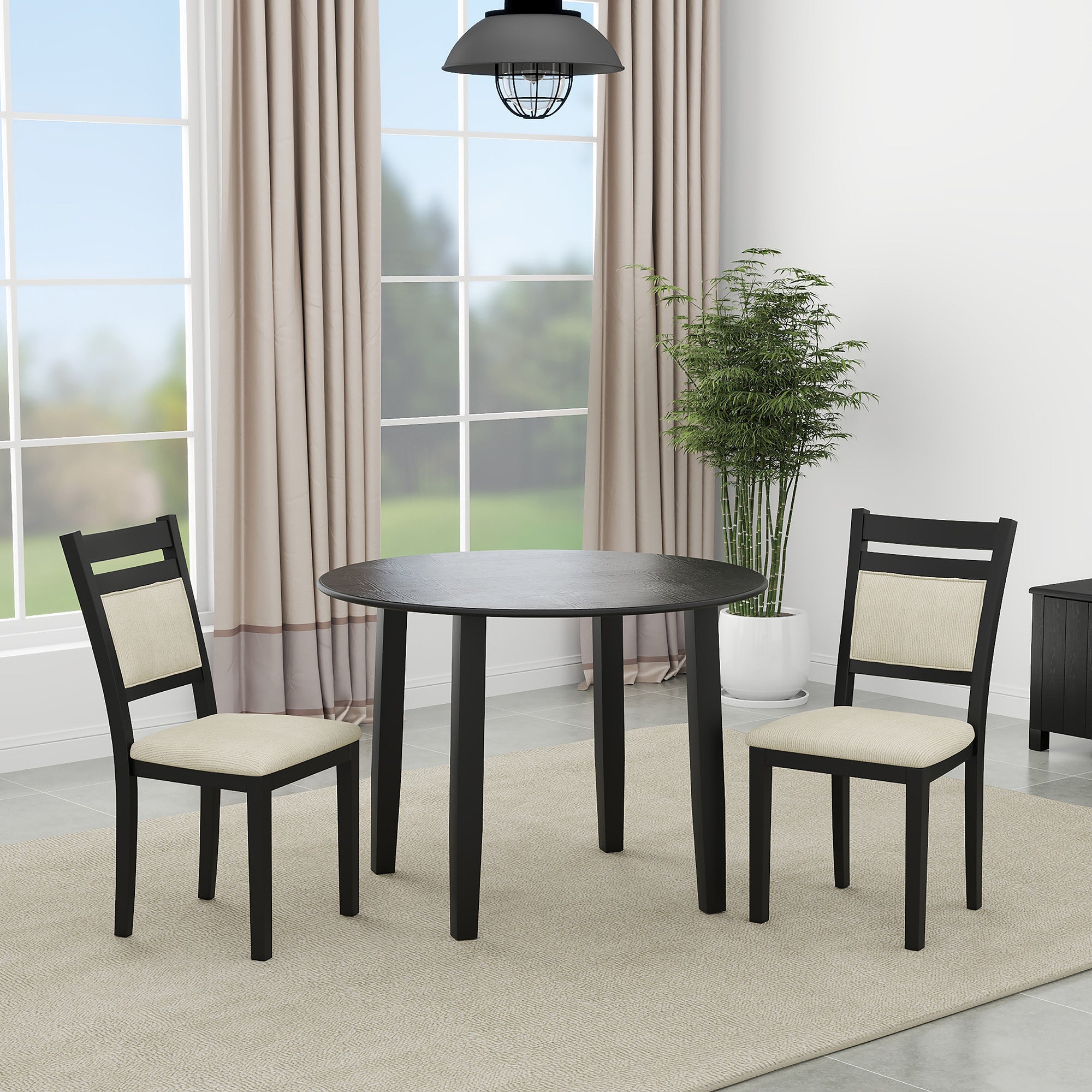 WorldwideCONRAD - 3PC DINING SET - BLACK