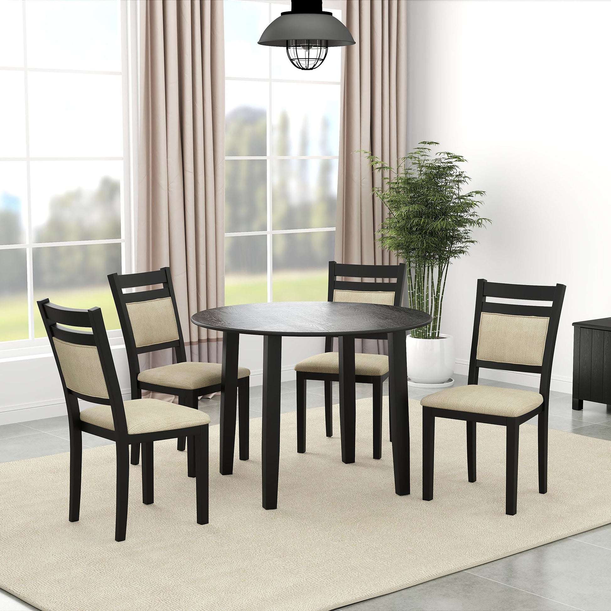 WorldwideCONRAD - 5PC DINING SET - BLACK