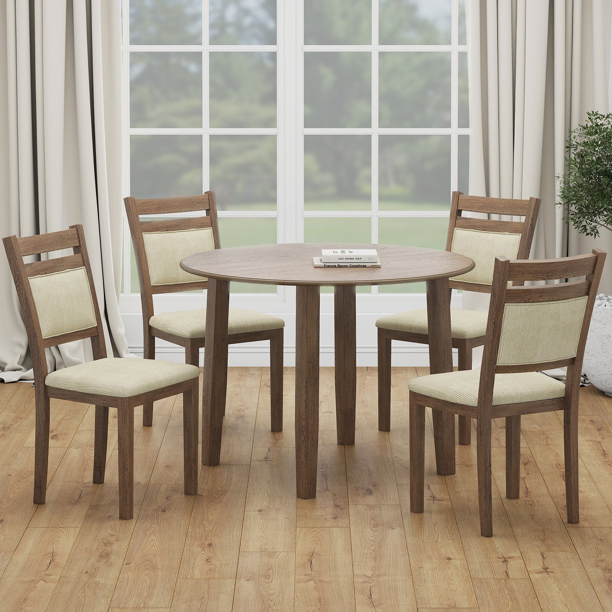 WorldwideCONRAD - 5PC DINING SET - WALNUT