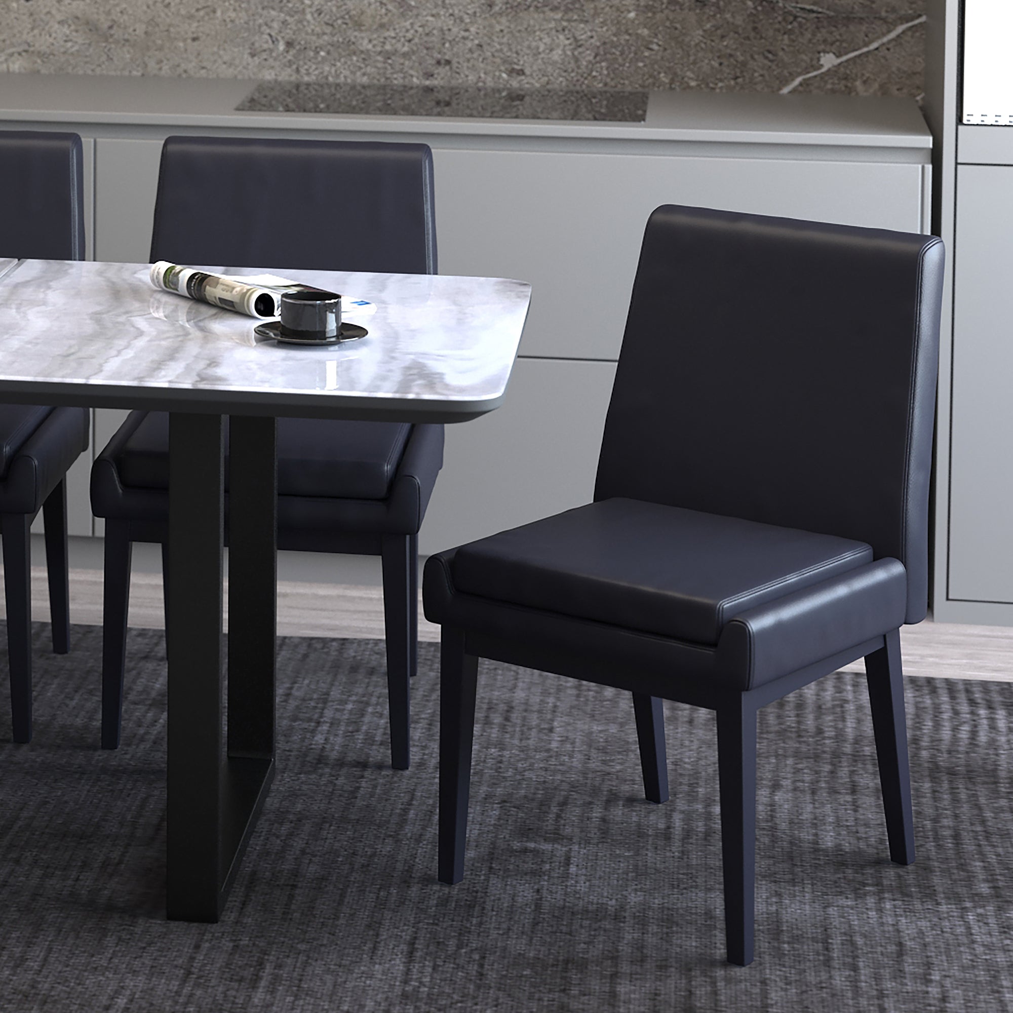 WorldwideCORTEZ - SIDE CHAIR PU - BLACK_BLACK