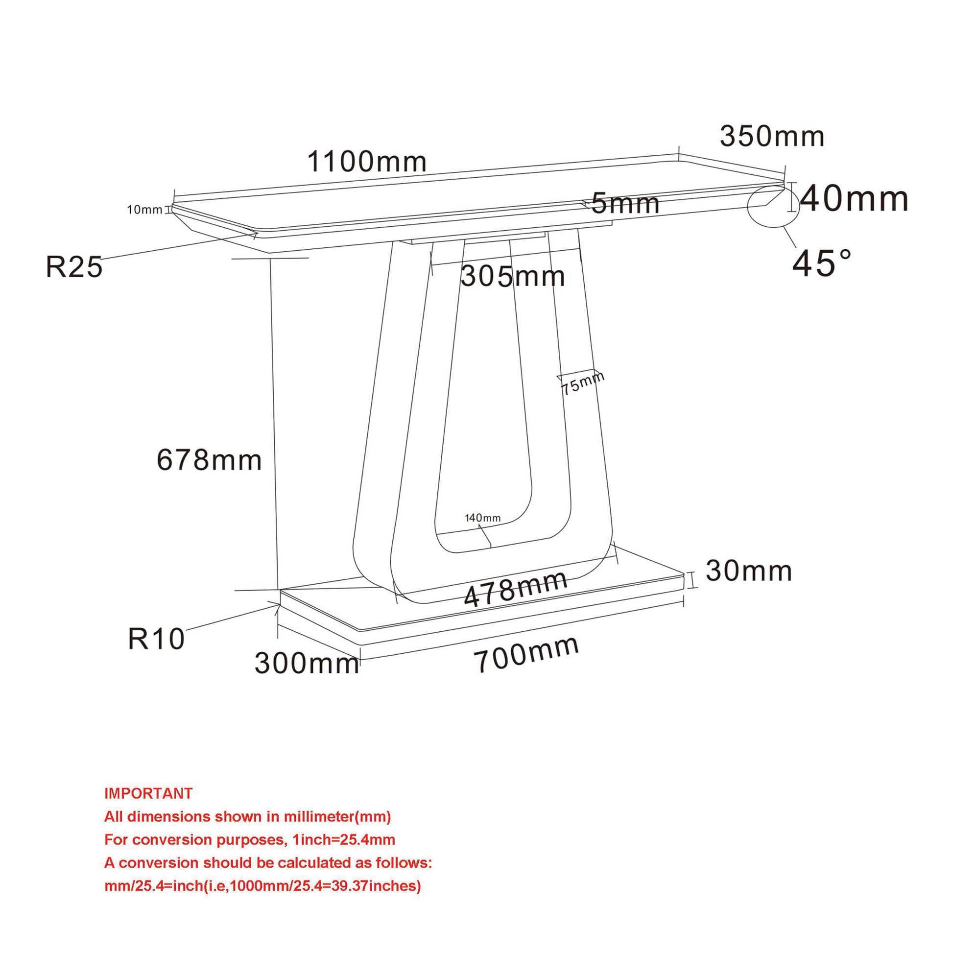 WorldwideCORVUS - CONSOLE TABLE - WARM GREY