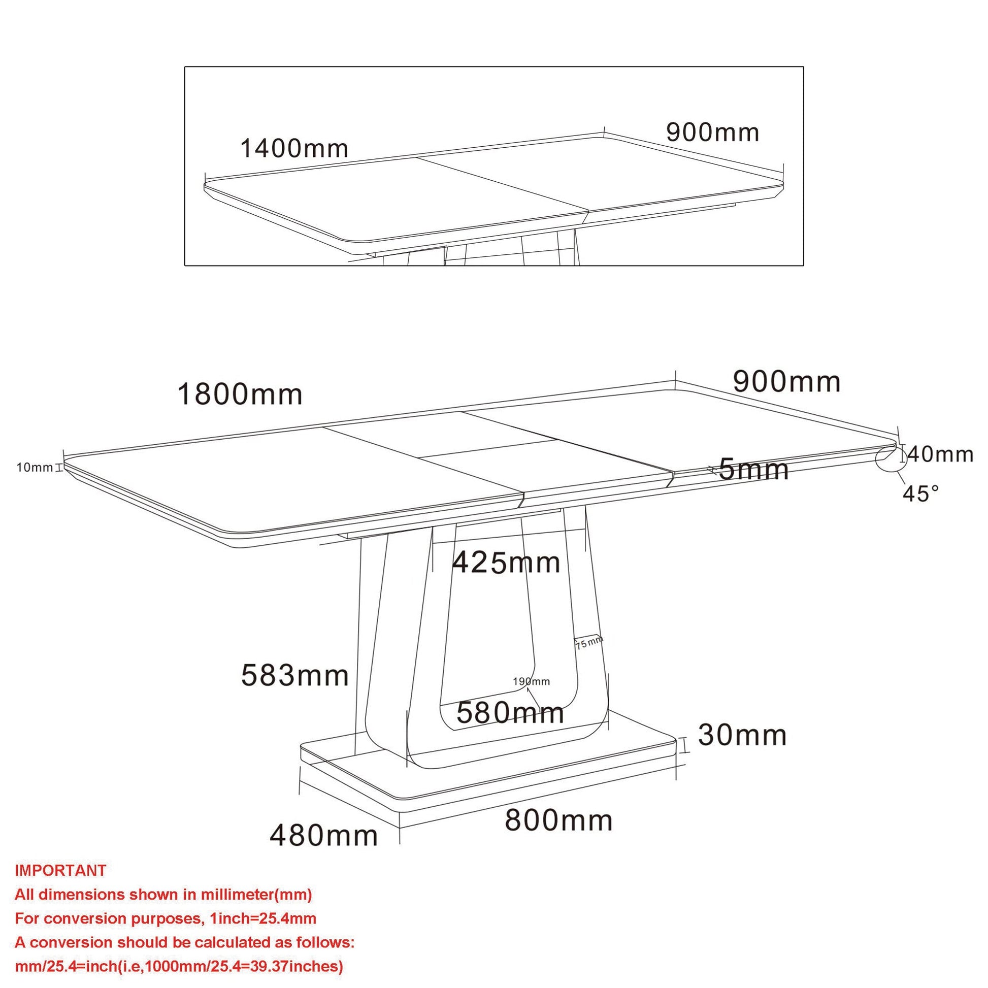 WorldwideCORVUS - EXTENSION DINING TABLE - WARM GREY
